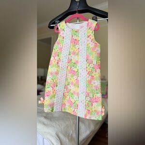 Lilly Pulitzer Floral Shift Dress with Lace Detail